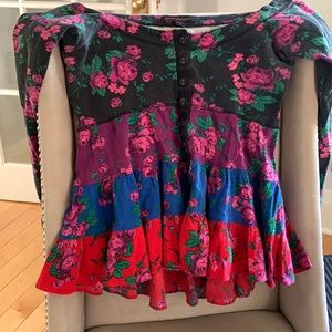 Betsey Johnson tiered floral shirt
